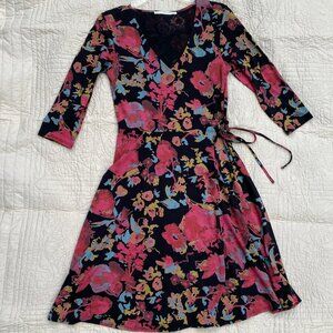 NEW Peruvian Connection Romantic Beautiful Women's Dress “Painted Rose” on Black